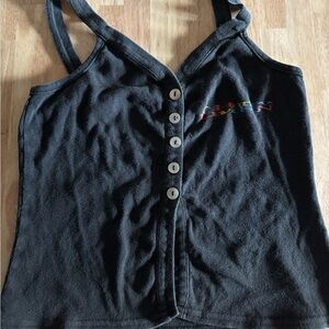 Harley-Davidson Black Tank Top with Multicolor Logo w/ shell buttons